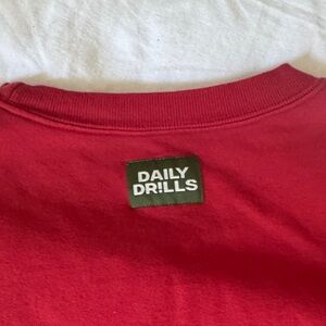 Daily Drills oversized Red Crewneck Sweatshirt reversible